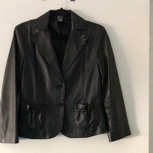 Like new black leather jacket